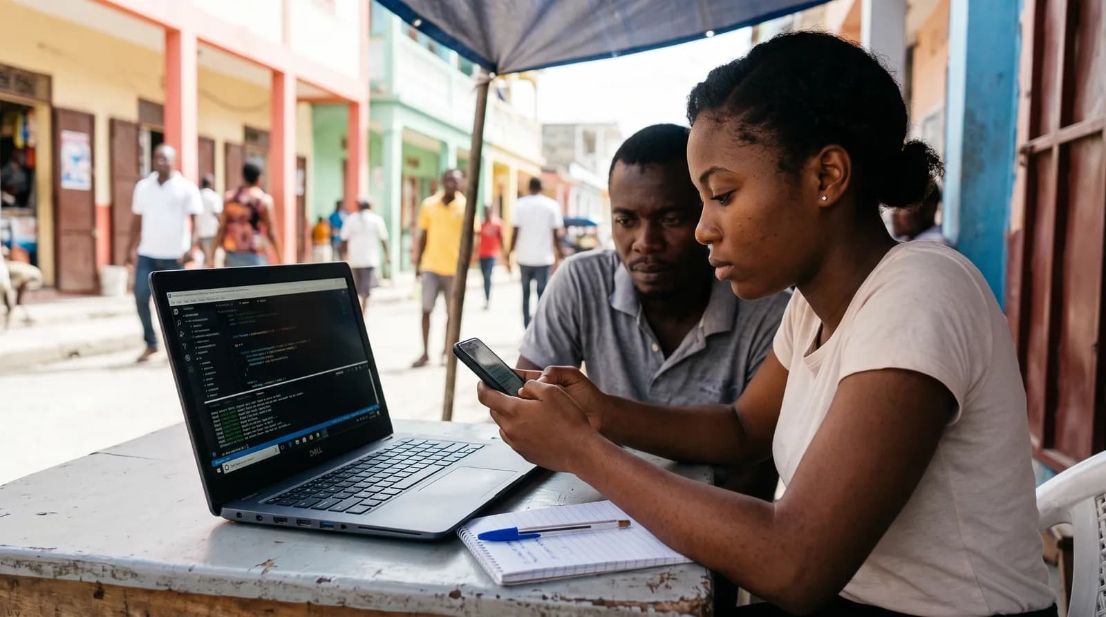 image d'etudiants devant un laptop